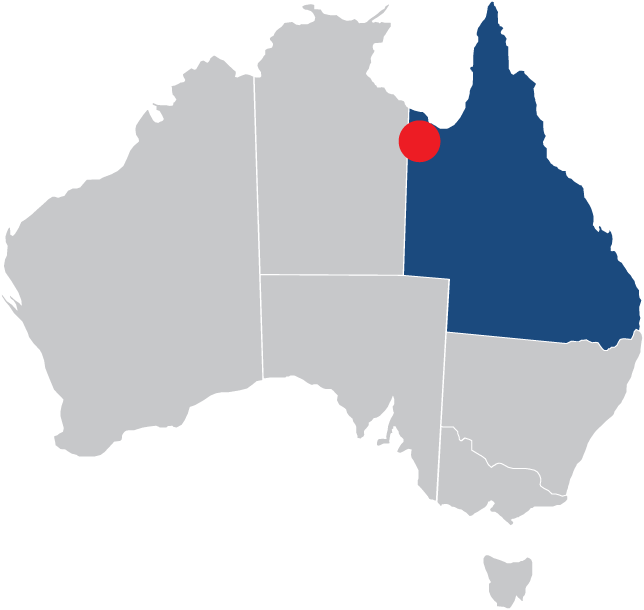 Map of Laramide Amphitheatre target area in Queensland, Australia.