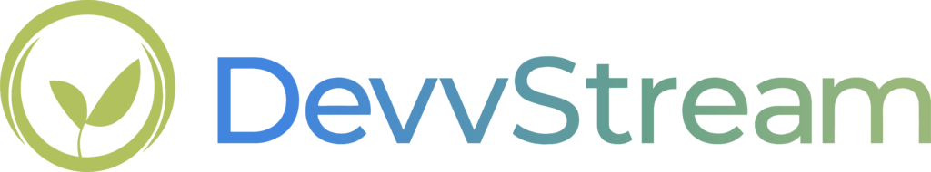 Image of horizontal DevvStream full-color logo.