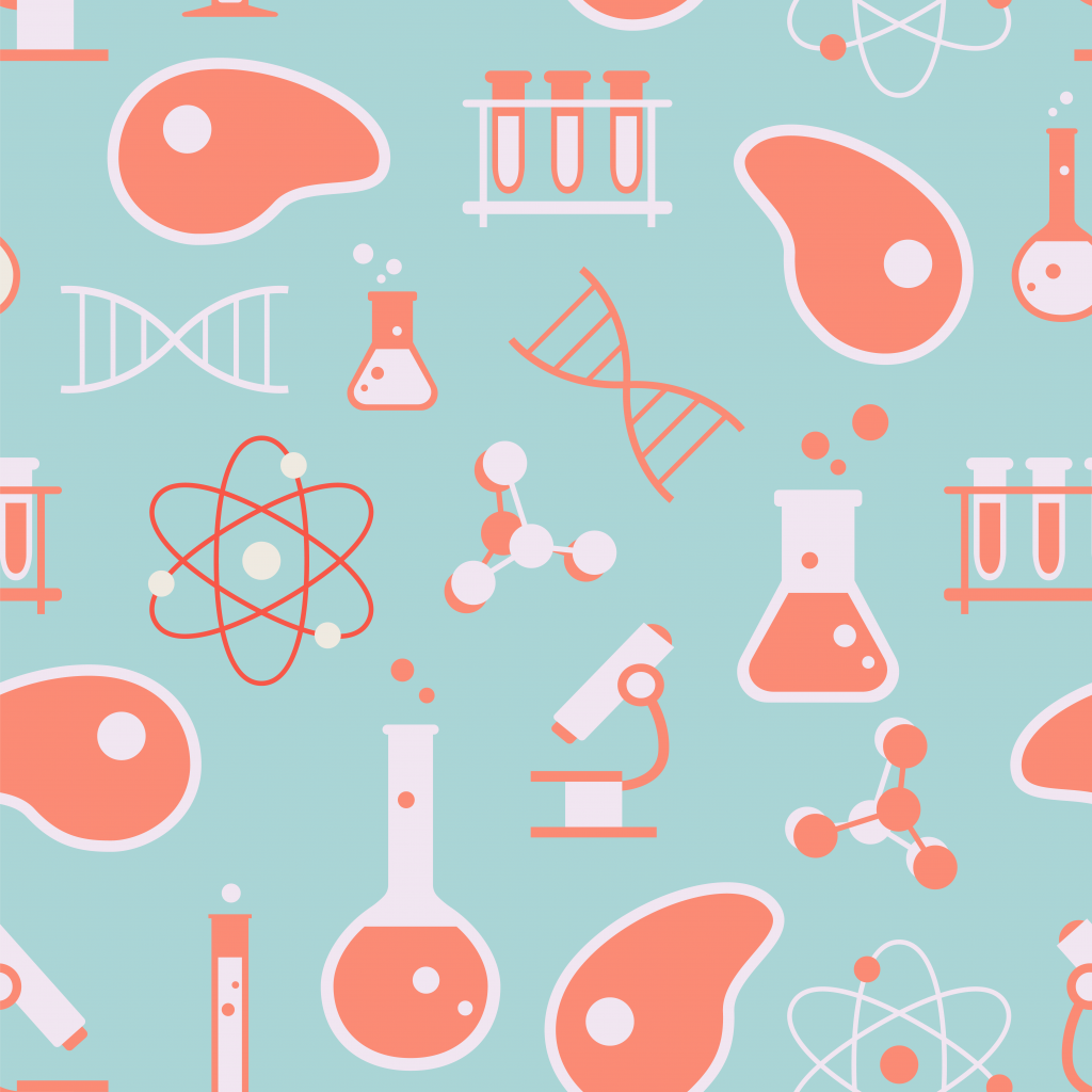 Graphic of various science related tools.